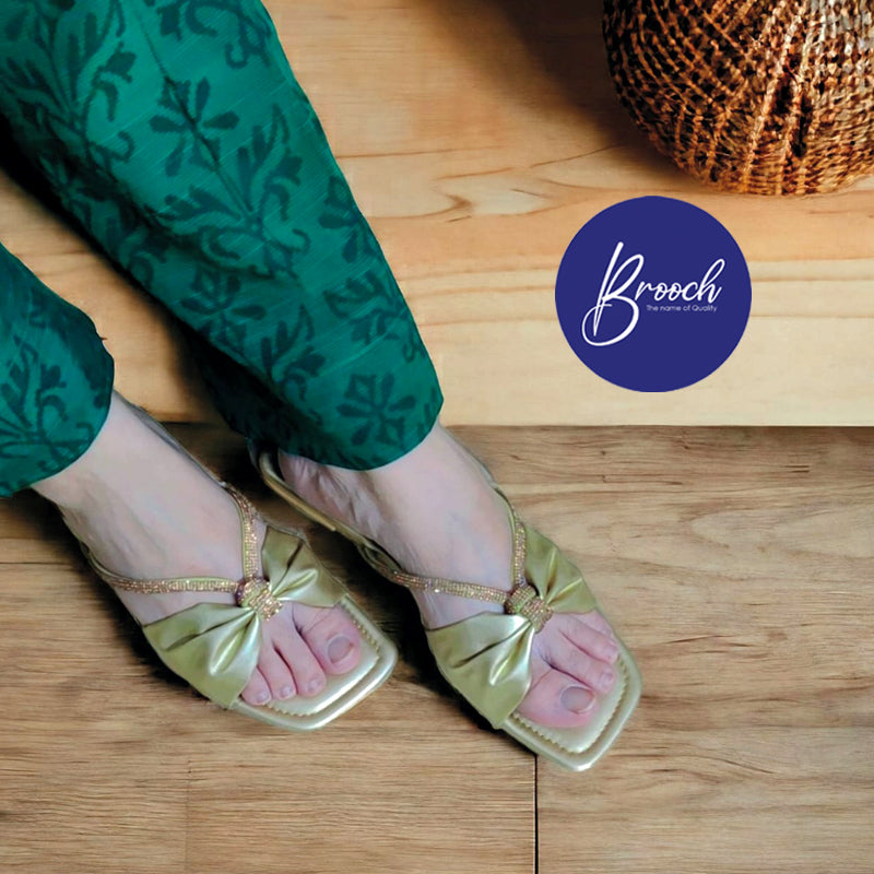 2-11 GF- 1576 Golden Flat Slippers