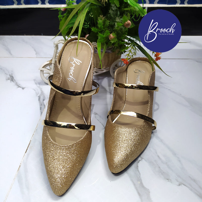 2-GDS-795 Beautiful Glitter Golden Dual Strip with Golden heel