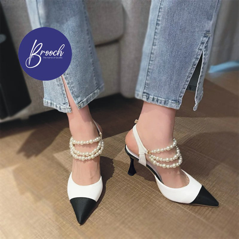 8-CPS-1903 Pearl Beaded Ankle Buckle with Beautiful heel
