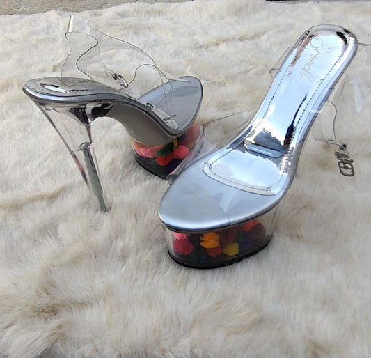 Crystal Clear High Heel with colorful ball
